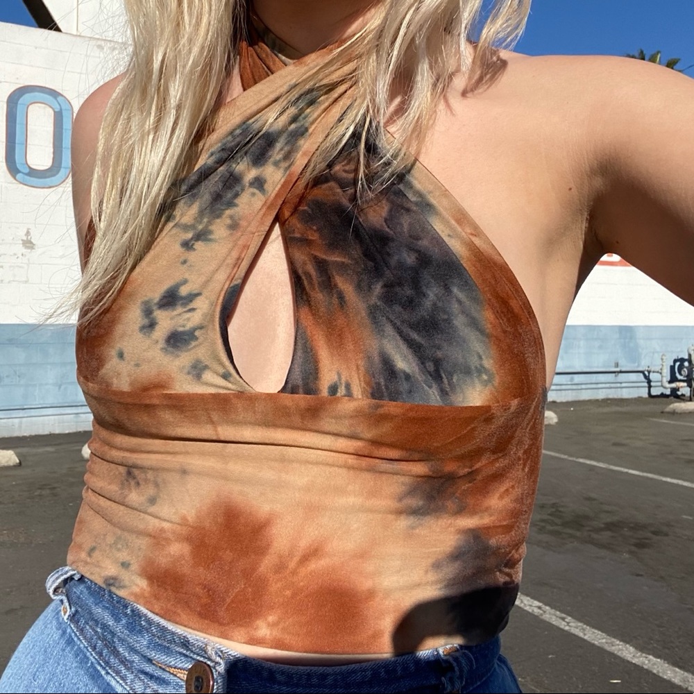 Handmade tie dye halter top